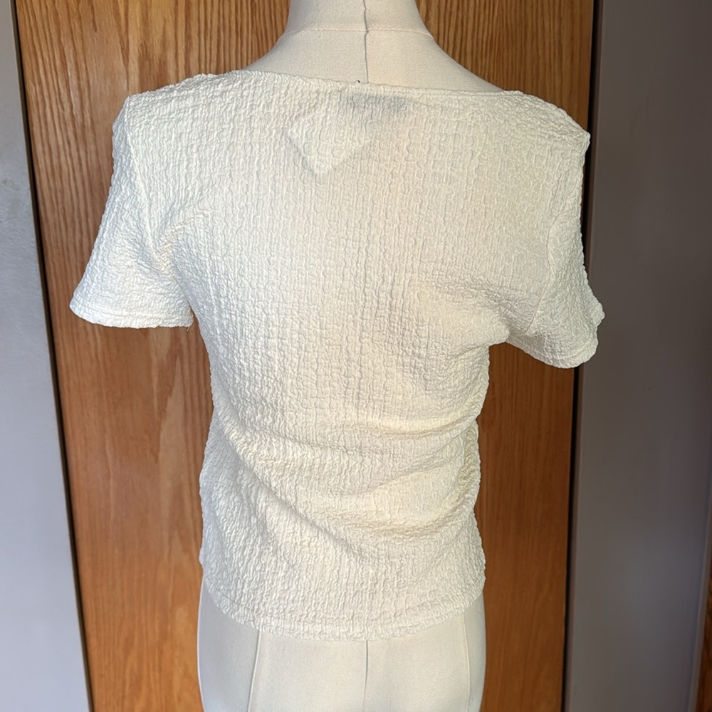 NWT Madewell square neck short sleeve popcorn top. Size large - Picture 4 of 5